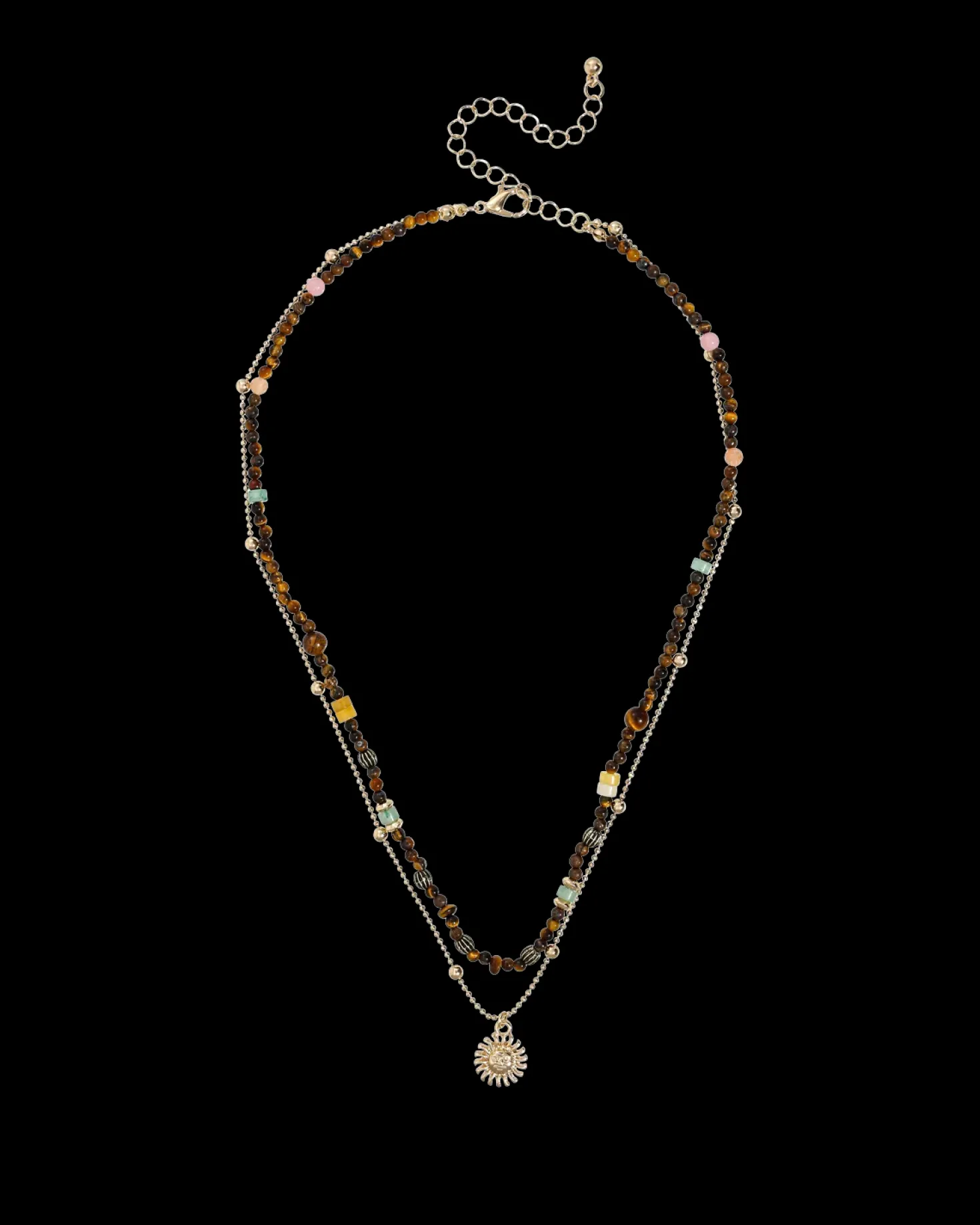 Collier multirangs - Nature Jade