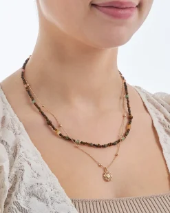 Collier multirangs - Nature Jade