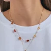 Collier multirangs - Orange Agate