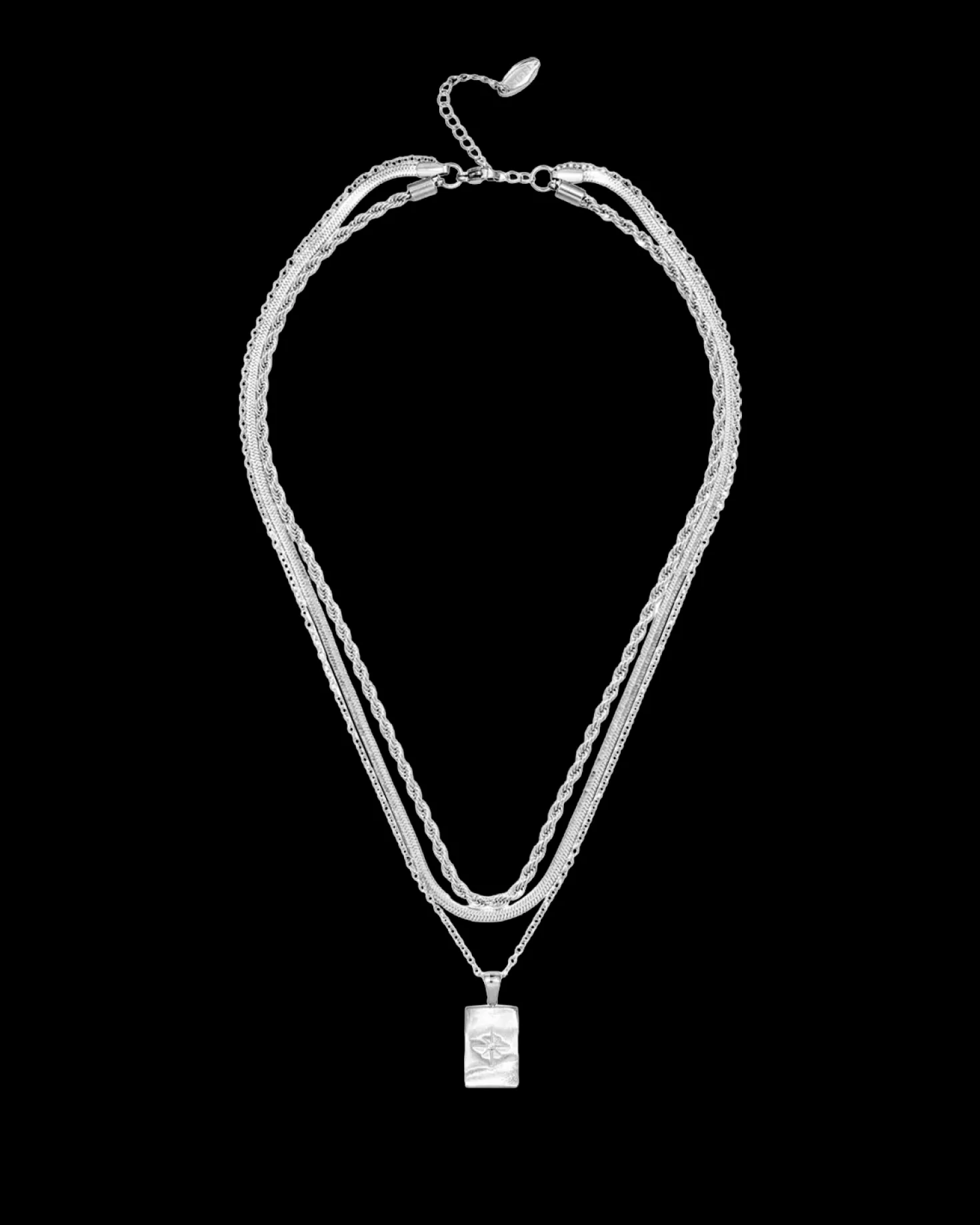 Collier multirangs - Rectangle Steel