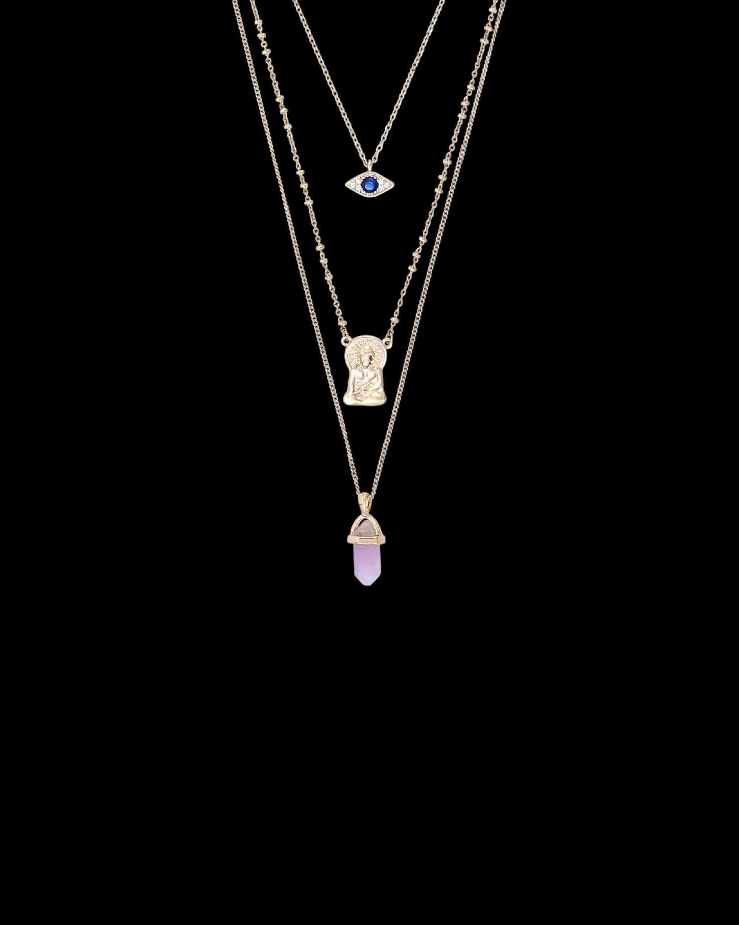 Collier multirangs - Shiny Amethyst