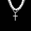 Collier multirangs pour homme - White Pearls