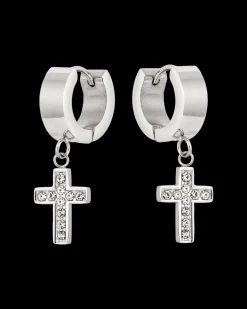 Créoles pour homme - Steel Cross