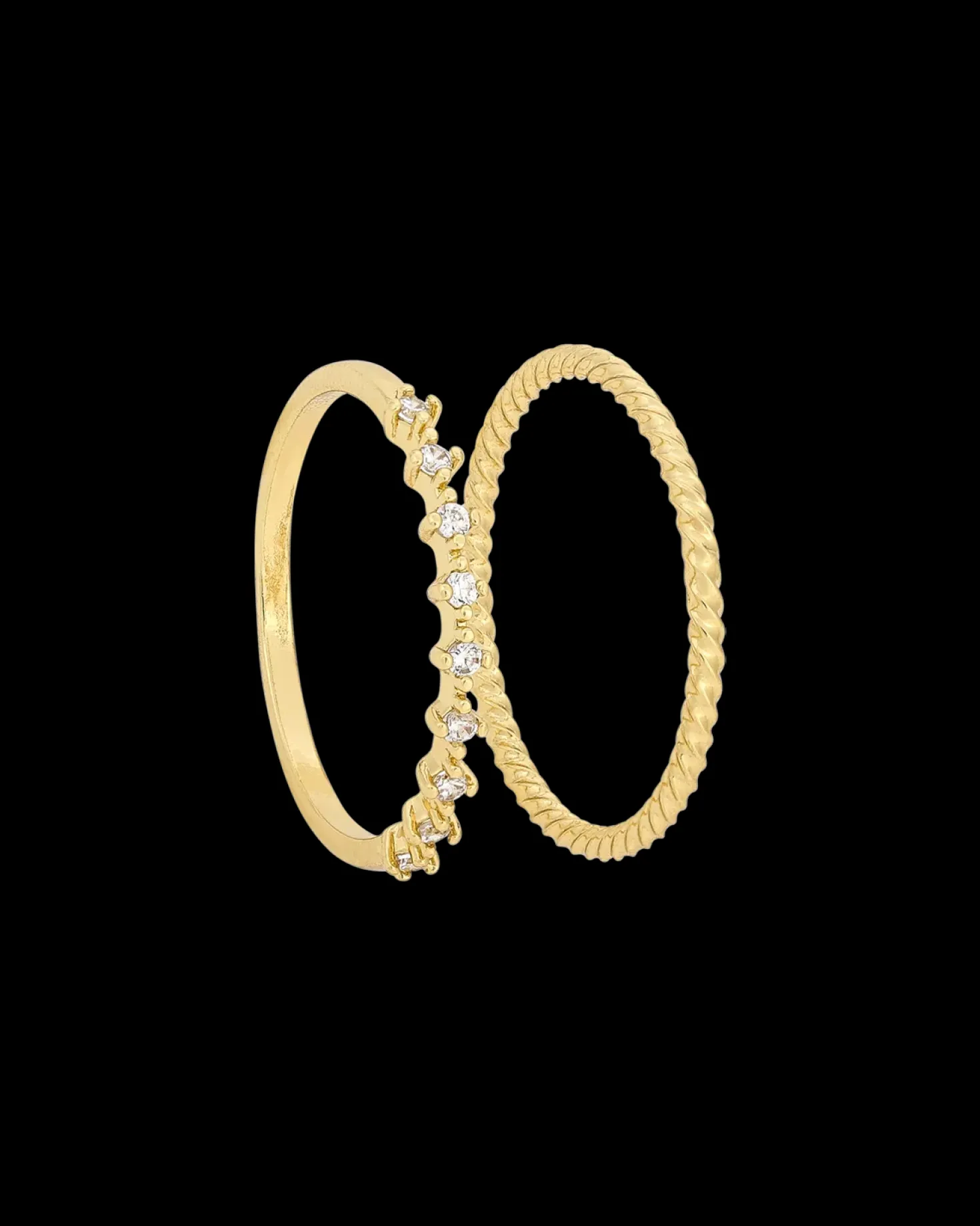 Ensemble de bagues - Golden Zirconia