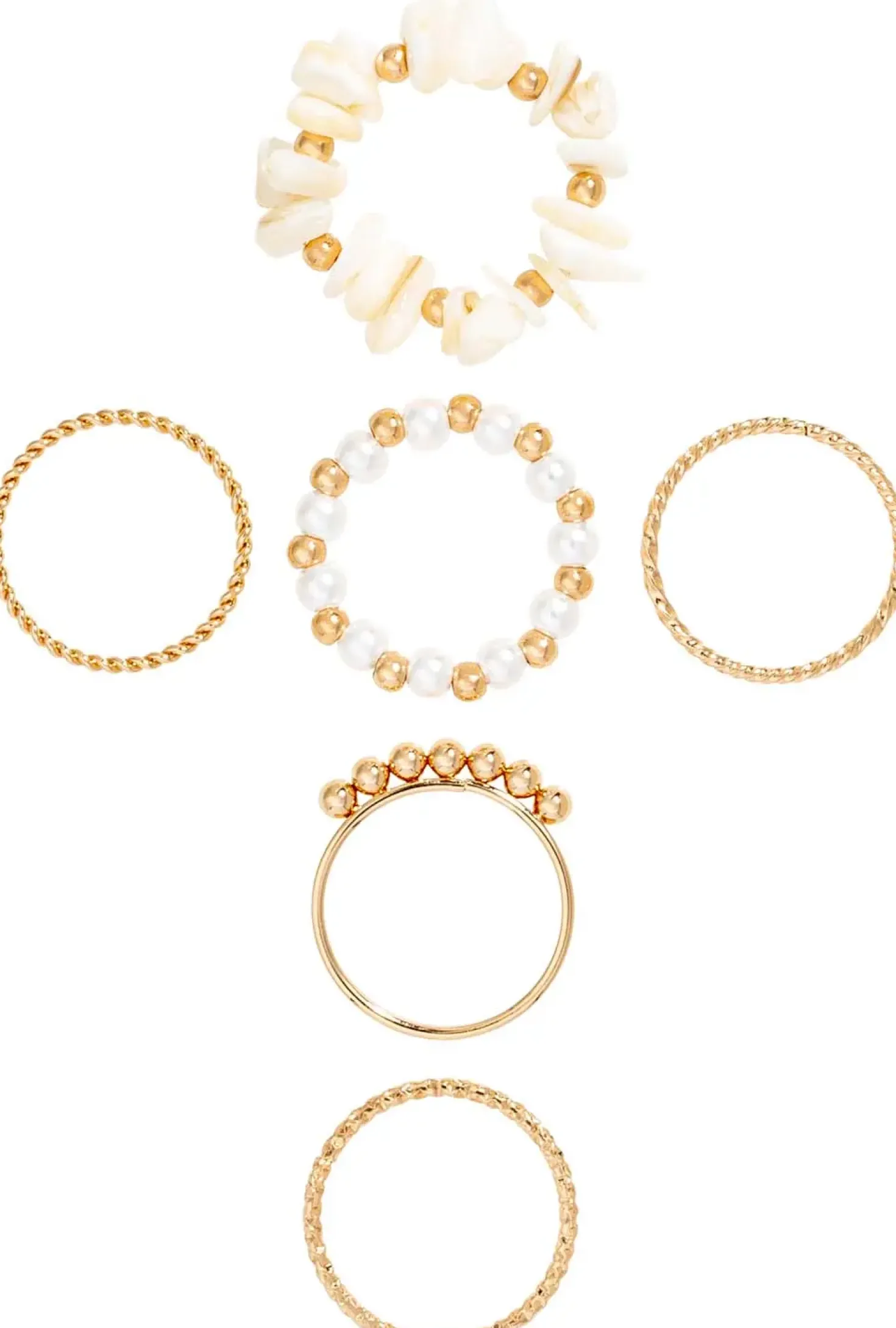 Ensemble de bagues - Golden Shell