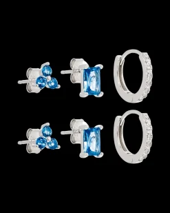 Ensemble de boucles d'oreilles - Blue Crystals