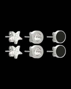 Ensemble de boucles d’oreilles - Steel Stars