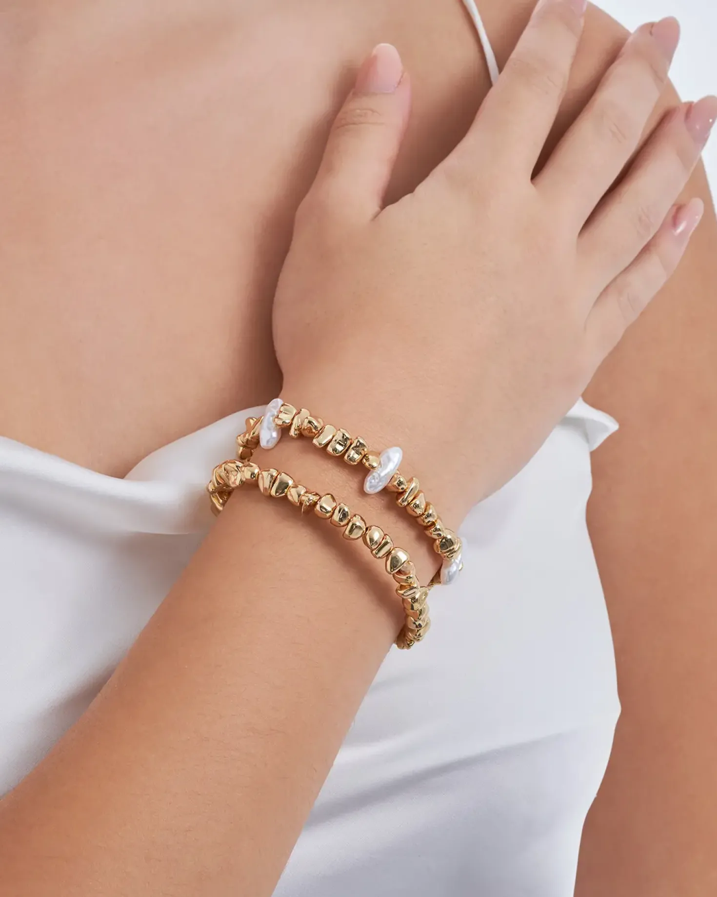 Ensemble de bracelets - Golden Pearls