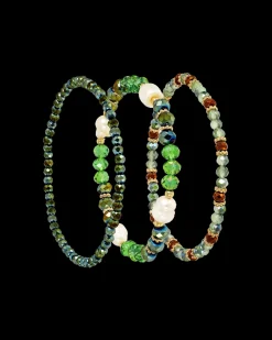 Ensemble de bracelets - Green Pearls