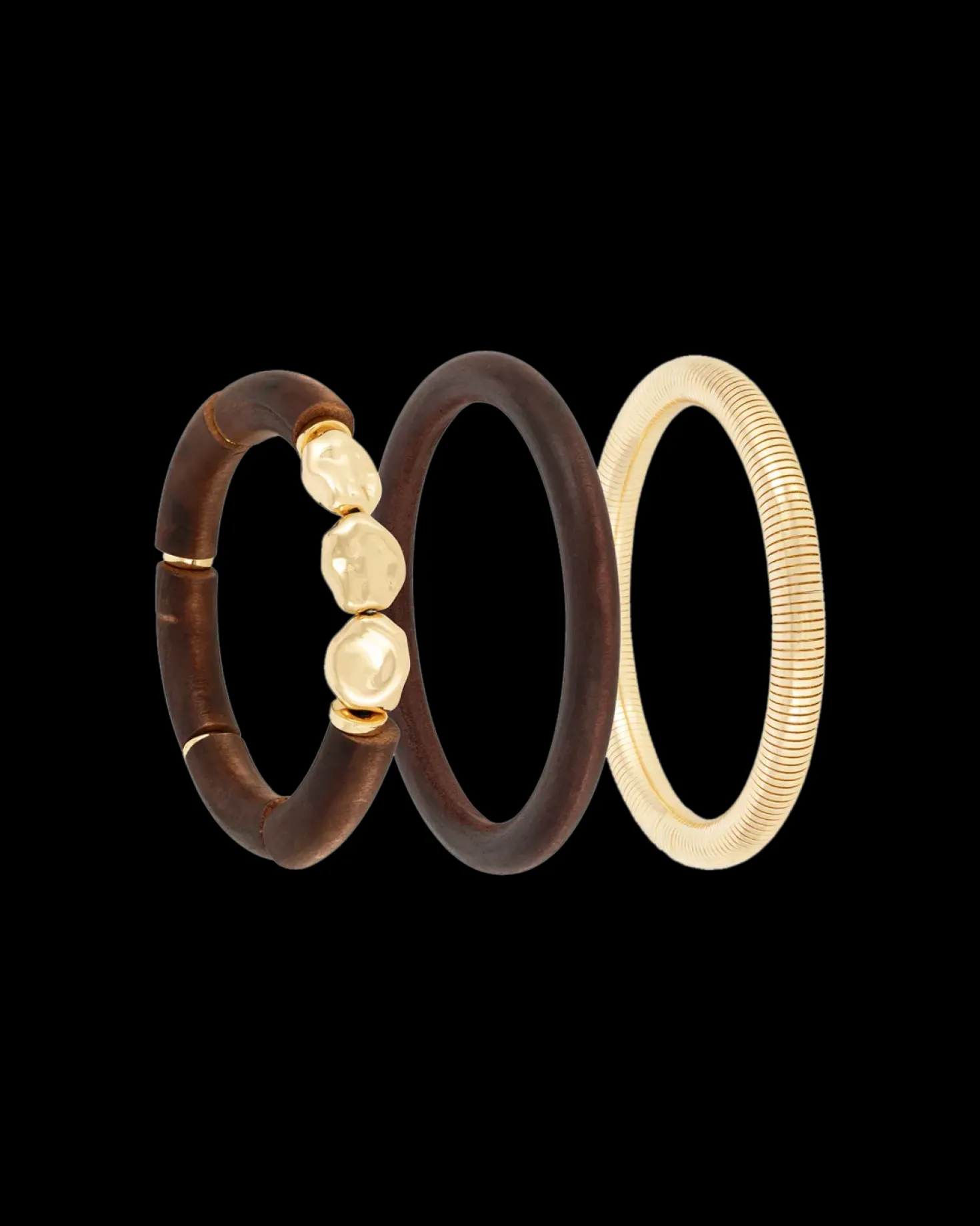 Ensemble de bracelets joncs - Golden Earth
