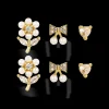 Ensemble de clous d'oreilles - Golden Flower