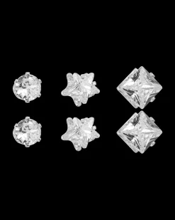 Ensemble de clous d'oreilles - Zirconia Trio