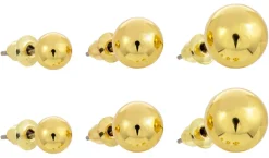 Ensemble de clous d'oreilles - Golden Balls
