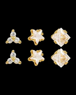 Ensemble de clous d'oreilles - Gleaming Trio