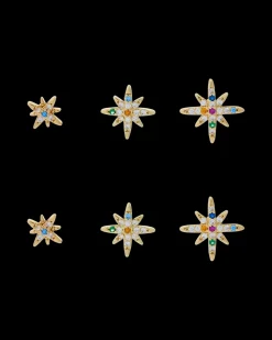 Ensemble de clous d'oreilles - Colorful Stars