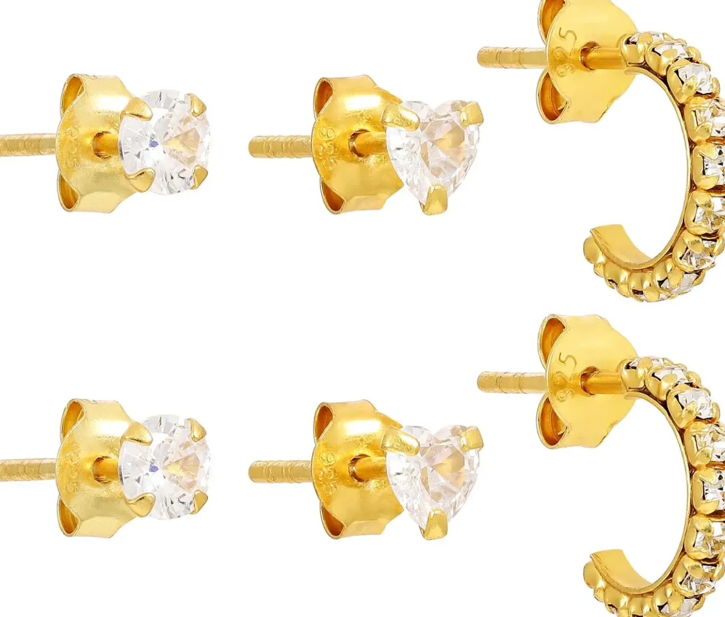 Ensemble de clous d'oreilles - Iced Gold
