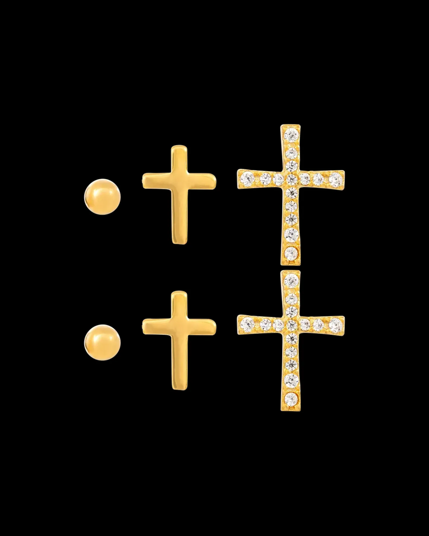 Ensemble de clous d'oreilles - Cross Trio