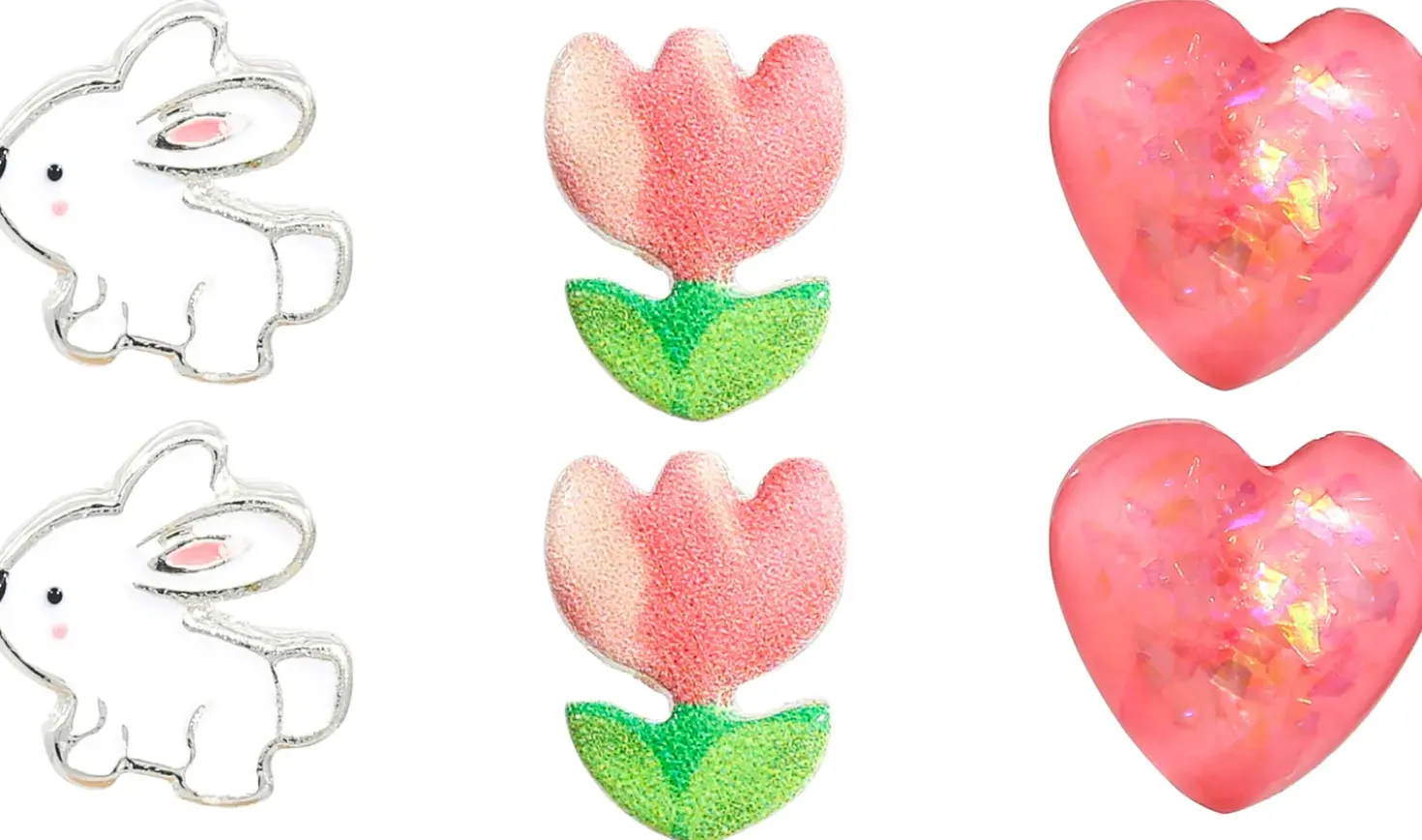 Ensemble de clous d'oreilles pour enfant - Pink Spring
