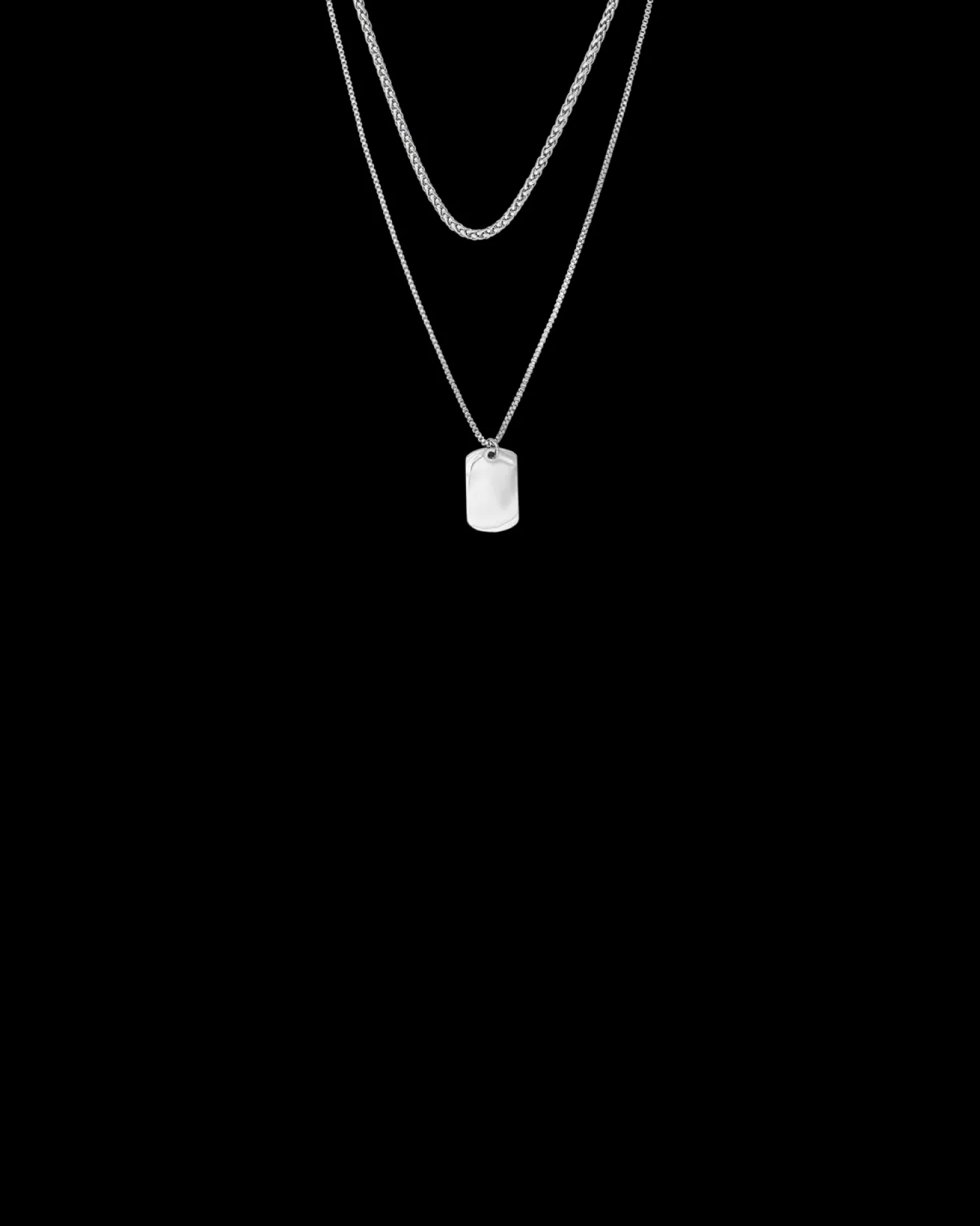 Ensemble de colliers pour homme - Silver Tag