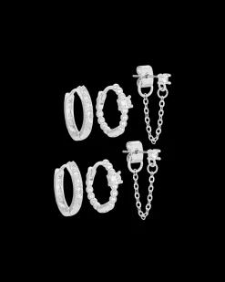 Ensemble de créoles - Glamorous Silver