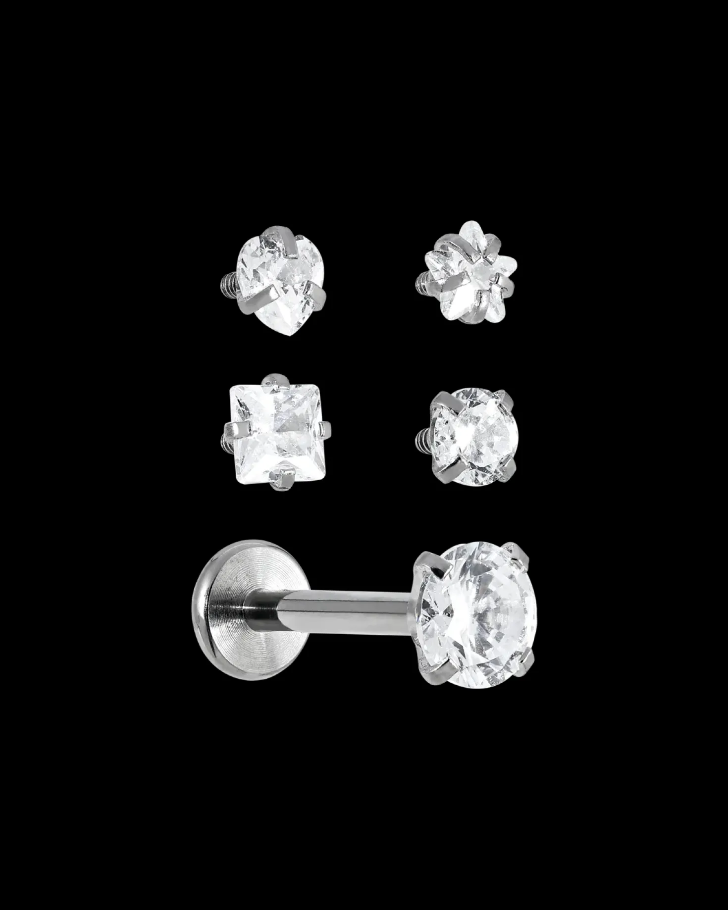 Ensemble de piercings - Silver Glam