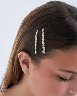 Ensemble d'épingles à cheveux - Silver Rhinestones