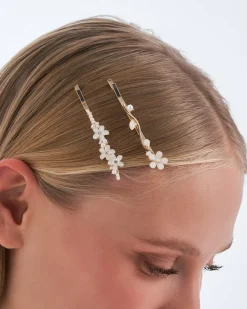 Ensemble d'épingles à cheveux - White Flowers