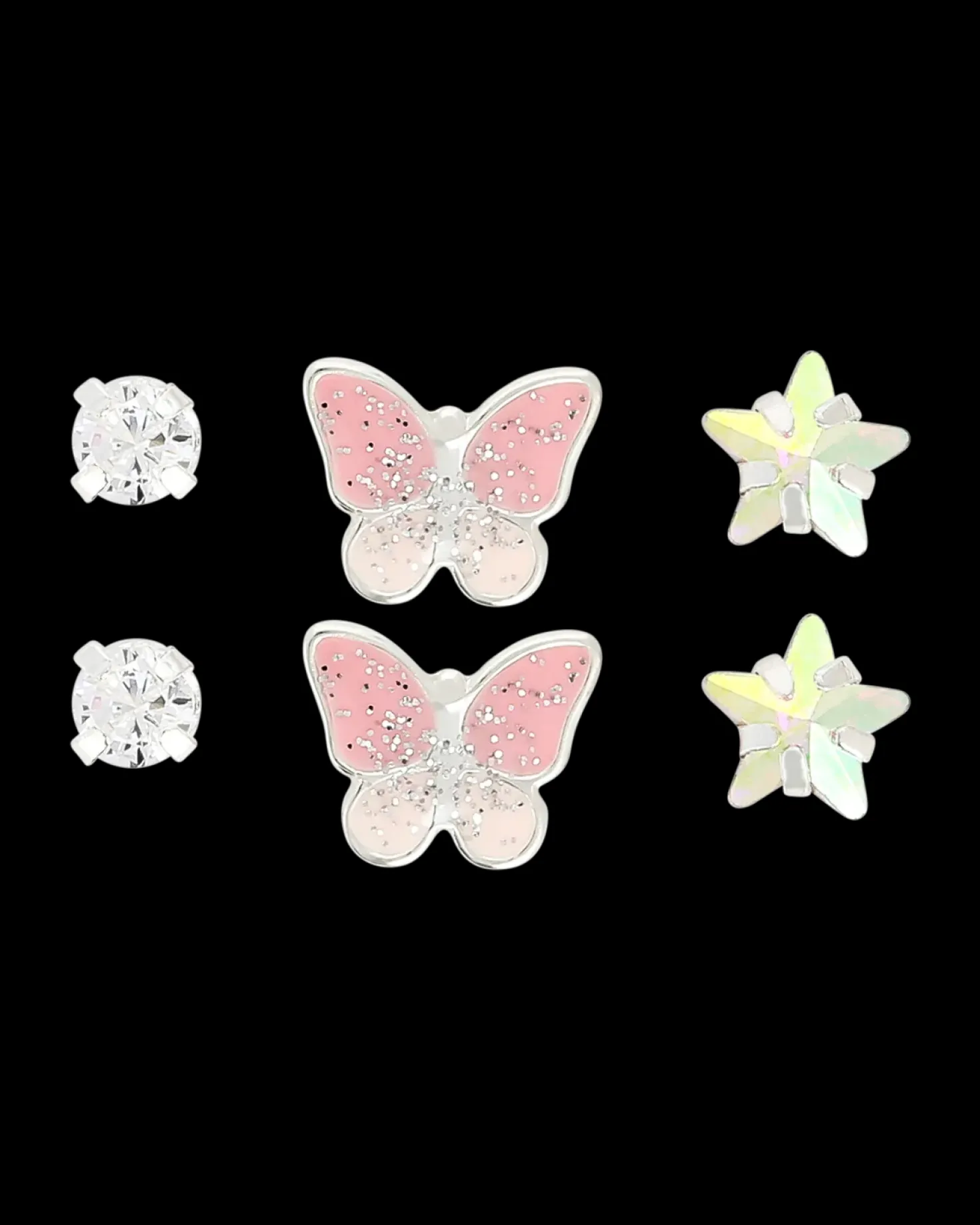 Set de boucles d'oreilles - Pink Butterfly