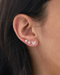 Set de boucles d'oreilles - Pink Butterfly