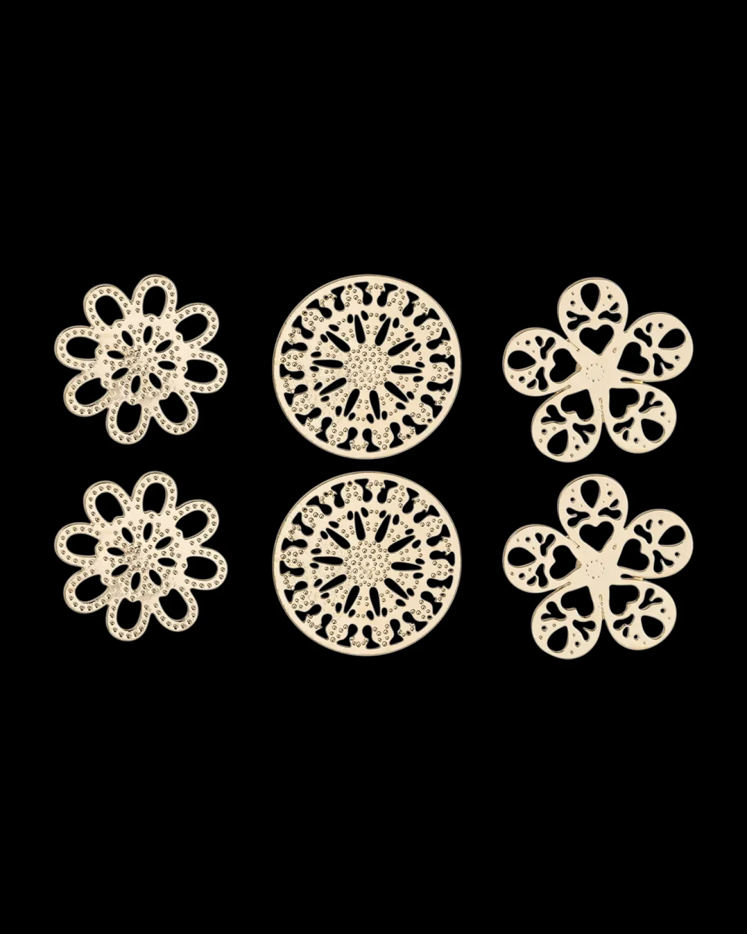 Set de boucles d'oreilles - Flower Heart